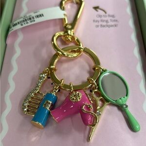 Gold and Pink Keychain Charm Set